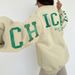 Oversized Graphic Print Sweatshirt For Women – Trendy Streetwear Pullover (XS-XL, Soft Grey & Beige)_ecoleips.com