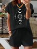 Women’s 2 Piece Outfit Set – Oversized Graphic T-Shirt And Biker Shorts Matching Set, Casual Summer Lounge Tracksuit For Daily Wear-338_ecoleips.com