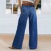 Women's Retro Wide Leg Jeans High Waisted Casual Washed Straight Leg Pants European American Style Spring Autumn Summer Cotton_ecoleips.com