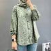 Modest Floral Print Muslim Blouse – 3D Embroidery Bubble Sleeve Top (S-5XL) – Breathable Polyester_ecoleips.com