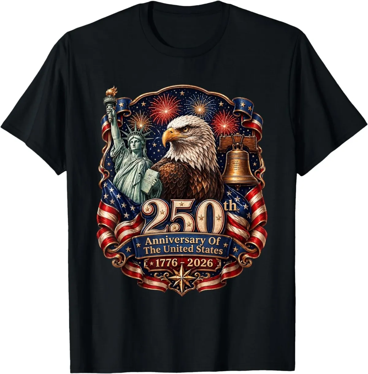 Women's T-Shirts 250 Years American 250th USA Patriotic 4th Of July T-Shirt_ecoleips.com