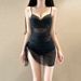 Women's Sheer Mesh One-Piece Swimsuit With Built-In Underwire, Slimming And Push-Up Design For Vacation Photoshoot_ecoleips.com