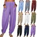 Women's Casual Loose Harem Pants Cotton Linen Blend Comfortable Home Wear European American Style Spring Autumn Summer_ecoleips.com