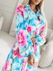 Women Retro Floral Print Office Shirt Dress Elegant Turn-down Collar Button Split Long Dress Autumn Long Sleeve Loose Maxi Dress_ecoleips.com