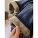 Women's Clothing Elastic Large Size Jeans Women Autumn And Winter Plus Velvet Style Loose Slimming High Waist Straight Nine Points Carrot Pants_ecoleips.com