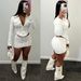Women's Sexy Denim Short Skirt Two-Piece Set – Crop Top & High-Waist Mini Skirt, Stretch Fit, Distressed Details (Casual Workwear, Street Style)_ecoleips.com