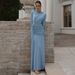 Elegant French-Inspired Women's Slim Fit Pleated Waist Dress - Long Sleeve Autumn Fashion Dress With Asymmetrical Hem_ecoleips.com