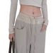 Dosing Color-matching New Yoga Pants Women's Loose Slimming Wide-leg Pants Color-matching Straight-leg Casual Pants_ecoleips.com