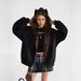 Style Mountain Carving Furry Fur Collar Cotton Jacket Fleece Thickened Jacket_ecoleips.com