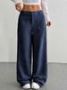 Plus Size Corduroy High-Waisted Wide-Leg Pants For Women - Fall & Winter Oversized Palazzo Trousers With Multiple Pockets (S-XXL)_ecoleips.com