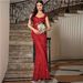 Women's Clothing Middle East Solid Color U Neck Sequined Sling High Waist Evening Dress Fishtail Skirt Long Skirt Dress_ecoleips.com