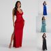 Women's Clothing Black Swing Collar Hip Dress Banquet Elegant Satin High Waist Suspender Dress_ecoleips.com