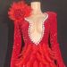 Scarlet Flame Elegance Dress - Deep V-Neck Crystal Evening Gown For Brides & Celebrations_ecoleips.com