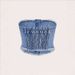 Women's Clothing Plus Size Strapless Denim Top Retro Waist Cinching Fashionable Tank Camis_ecoleips.com