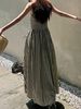 Summer Striped Halter Dress For Women Elegant Off Shoulder Strapless Long Dress Waist Cinching_ecoleips.com