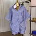 Women's Blue Striped Long Sleeved Shirt Casual Suit With Waist Belt European American Style Lapel Fashion Summer New_ecoleips.com