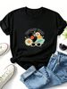 Women Crew Neck Short Sleeve T Shirt Vintage Vibes Vinyl Record Daisy Sunglasses Graphic Tee 70s Retro Hippie Loose Casual Summer Streetwear Tops_ecoleips.com