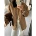 Aria Basics Huang Zheng Retro Color-Block Corduroy Thickened Cotton-Padded For Women Winter Loose Mid-Length Jacket Top 541106_ecoleips.com