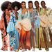 Women's Clothing Beach Cover-Up Kimono – UV Protection Long Sleeve Overshirt With Belt & Bohemian Print (One Size, Euro-US Resort Wear)_ecoleips.com