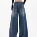 Vintage Distressed Wide-Leg Jeans For Women – Retro Blue High-Waisted Ripped Denim Pants (XS-4XL)_ecoleips.com