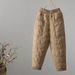 Women's Clothing Winter Style Elastic Waist Warm Down Cotton Harem Pants, Versatile, Fashionable, Cold Proof, Casual Bootcut Pants For Women._ecoleips.com