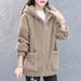 Women's Clothing Fleece Hooded Zip-Up Sweatshirt - Cozy Winter Pullover With Pockets, Oversized Lazy Style, Soft Sherpa Lining (Multiple Colors)_ecoleips.com