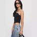 Women's Clothing sexy elastic contrast vest contrast edge oblique shoulder suspenders slim fit top for women_ecoleips.com