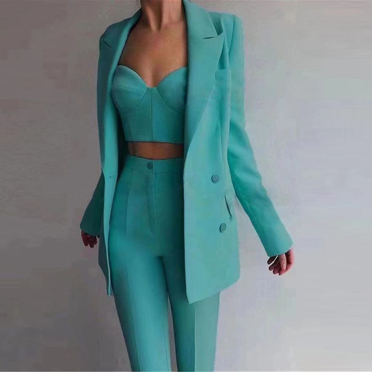 Women's clothing new high quality casual temperament commuting fashion professional women's suit plus bra pants suit_ecoleips.com
