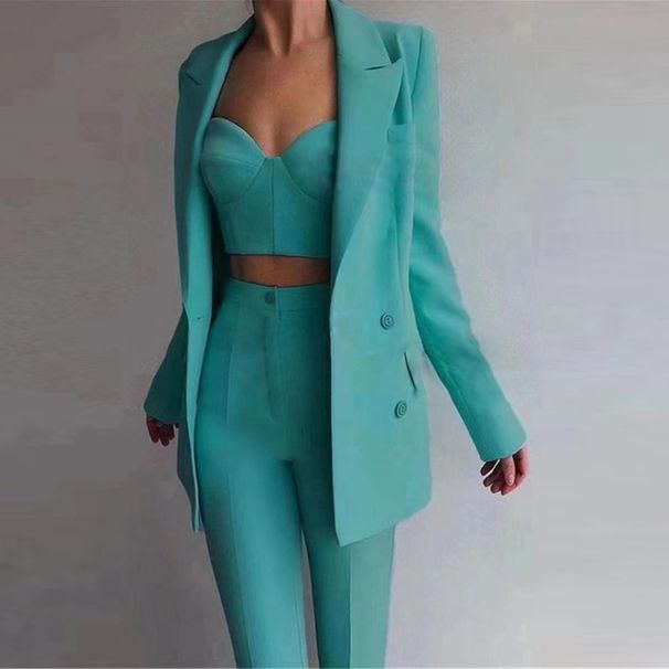 Women's clothing new high quality casual temperament commuting fashion professional women's suit plus bra pants suit_ecoleips.com