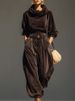 K New Hooded Long Sleeved And Folded Leg Pants Casual Suit For Women. No Accessories_ecoleips.com