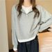 women's Faux Two-piece Sweatshirt, Spring And Autumn Thin Style, 2022 New Model, Loose-fitting Korean_ecoleips.com
