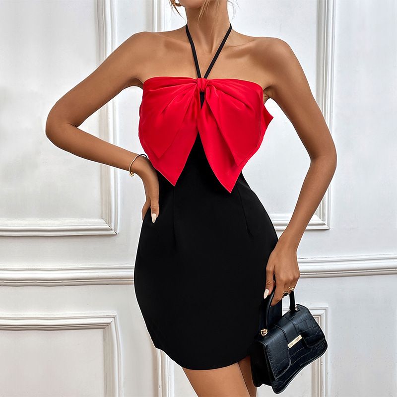 Women's Clothing New Summer Bow Valentine's Day Dress_ecoleips.com