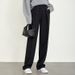 Women's Clothing autumn and winter tall gray suit pants old money style pants slim wide leg pants niche casual straight pants for women_ecoleips.com