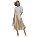 2026 European And American Cross-border Women's A-line Skirt, New Spring/summer Solid Color Satin Fashion Commuter_ecoleips.com