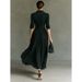New Autumn Cross-border Women's Fashion: European American Best-selling Solid Color A-line Dress With Pleated Waist And_ecoleips.com