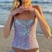 Women's Clothing Sequined Deep V Vest For Women's Hot Girls Fashion Sequined Backless Camisole Tops For Women_ecoleips.com