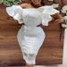Elegant One-Shoulder Midi Dress – High Waist Lace Slit White Summer Dress For Women (S-XXXL)_ecoleips.com