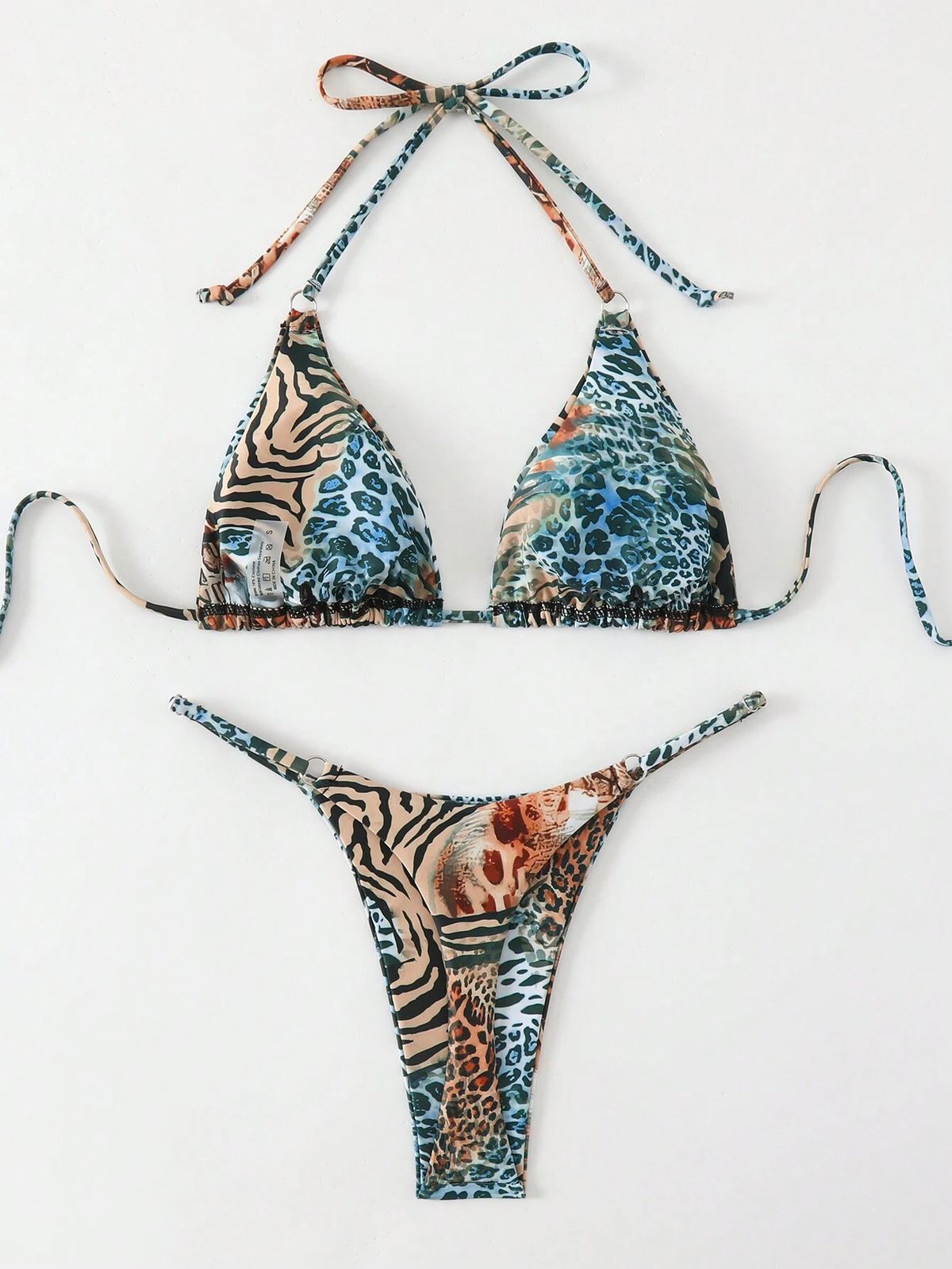 Sexy Triangle Bikini Set – High-Elasticity Swimwear For Women | Quick-Dry Polyester Fabric With Removable Padding (Export Quality)_ecoleips.com