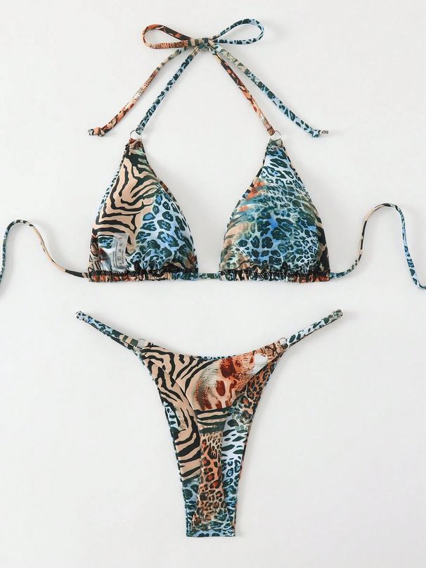 Sexy Triangle Bikini Set – High-Elasticity Swimwear For Women | Quick-Dry Polyester Fabric With Removable Padding (Export Quality)_ecoleips.com