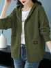 Women Lightweight Breathable Hooded Zip Knit Cardigan Oversized Loose Long Sleeve Pocket Knit Jacket_ecoleips.com
