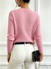 V-neck Openwork Knit Sweater For Women, Slimming Long-sleeved Pullover Sweater For Spring And Autumn, Gentle And Elegant, Versatile Top, European And American Style._ecoleips.com