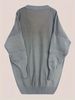 Gray Deep V Multi Pocket Pit Rib Knit Tunic Sweater, Oversized Loose Lightweight Breathable Soft Skin-touch Long Sleeve Pullover_ecoleips.com