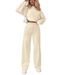 Women's Solid Color Two Piece Set Pullover Sweatshirt & Casual Pants Autumn/Winter Combo European & American Fashion Bestseller_ecoleips.com