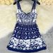 Women's Clothing Sleeveless Blue And White Porcelain Printed Dress_ecoleips.com