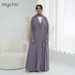 Women's Clothing Modest Abaya Dress V-Neck Abaya & Scarf Set – Flowy Polyester Maxi Dress With Matching Shawl ( Modest Fashion, Travel & Urban Wear)_ecoleips.com