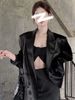 Black Satin Blazer For Women, New Style, Elegant Ladylike, Casual And Loose-fitting Top_ecoleips.com