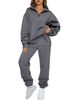 "Women's Minimalist Solid Color Tracksuit Set – Sleek Pocketless Design For Casual & Athleisure Wear"_ecoleips.com