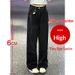 Adjustable High-Waisted Jeans For Petite Women, Autumn Wide-Leg Straight Loose Slimming Draped Long Pants Trendy_ecoleips.com