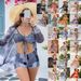 Women's Three Piece Boxer Bikini Swimsuit Two-Piece Cover Up Bowknot Fashion Beach Swimming Suit_ecoleips.com