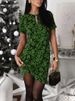 Spring Casual O Neck Slim Bodycon Mini Dress Women Fashion Flower Print Office Lady Dress 2026 Summer Short Sleeve Evening Dress_ecoleips.com